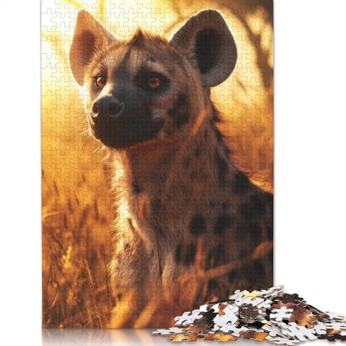 Hyena Portrait at Sunset Puzzle 1500 Teile Schwer Puzzle Spielzeug Lernspiel Impossible Herausforderung Spielzeug Für Erwachsene Und Kinder in Bewährter 1500pcs (85x57cm) von QBIREX