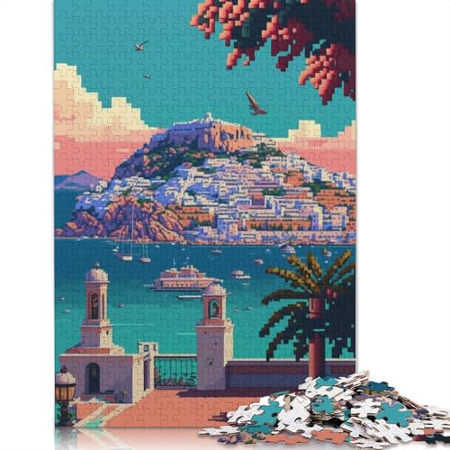 Ibiza Pixel Art Puzzle 1000 Teile Schwer Puzzle Spielzeug Lernspiel Impossible Herausforderungsspielzeug Für Erwachsene Und Kinder Ab 12 Jahren 1000pcs (75x50cm) von QBIREX