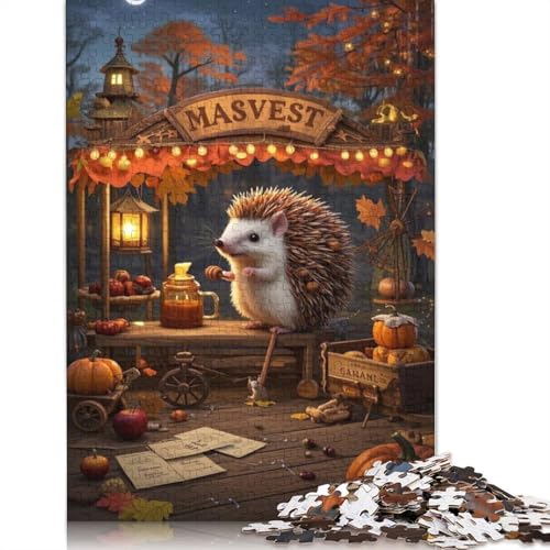Igel-Puzzle, Dekompressionsspielzeug, 100% recycelter Karton, Puzzle für Erwachsene und Teenager, Vatertagsgeschenke, 1000 Teile (75 x 50 cm) von QBIREX