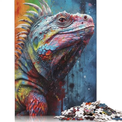 Iguana Painting Puzzle 1000-teilige Schwer Puzzle Spielzeug Lernspiel Impossible Herausforderung Spielzeug Für Erwachsene Und Kinder in Bewährter 520pcs (52x38cm) von QBIREX