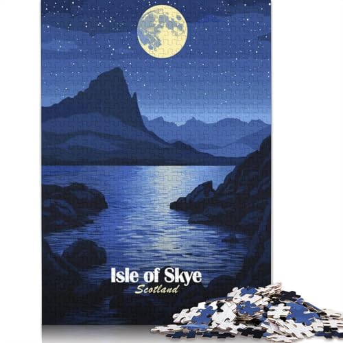 Isle of Skye Nachtpuzzle Premium 100% recycelter Karton 100% recycelter Karton Puzzle für Kinder und Erwachsene Weihnachtsgeschenk 1000 Teile (38x26cm) von QBIREX