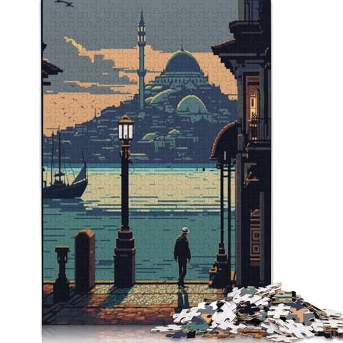 Istanbul Pixel Art 02 Puzzle, Relax Challenge Toy, Premium-Puzzle aus Karton für Erwachsene und Kinder, 1000 Teile (26 x 38 cm) von QBIREX
