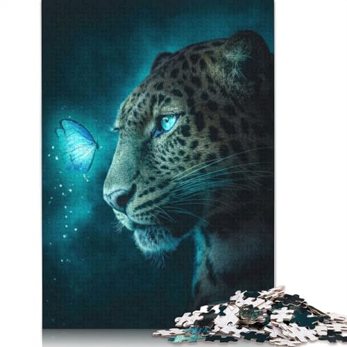 Jaguar- und Schmetterlings-Puzzle, 520 Teile, herausfordernde und knifflige Puzzles für Erwachsene, für Erwachsene und Teenager, 520 Teile (52 x 38 cm) von QBIREX