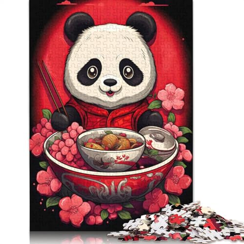 Japan Panda Ramen Ruby Art Puzzle, 100% recycelter Karton, 100% recycelter Karton, Puzzle für Jungen oder Mädchen, 1000 Teile (75 x 50 cm) von QBIREX