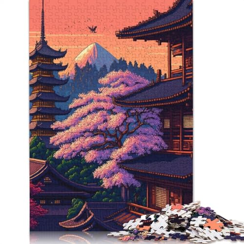 Japan Pixel Art Puzzle Spielzeug Lernspiel Premium-Puzzle aus Karton für Erwachsene und Kinder, 1000 Teile (75 x 50 cm) von QBIREX