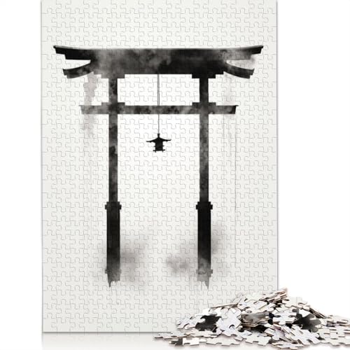 Japanese Art Ink Shrine Puzzle 1000 Teile Schwer Puzzle Spielzeug Pädagogisches Spiel Impossible Herausforderung Spielzeug Für Erwachsene Und Kinder in Bewährter 1000pcs (38x26cm) von QBIREX