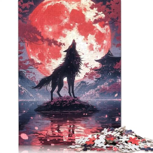 Japanese Black Wolf Puzzle 1000 Teile Schwer Puzzle Spielzeug Lernspiel Impossible Herausforderung Spielzeug Für Erwachsene Und Kinder Ab 12 Jahren 1000pcs (75x50cm) von QBIREX