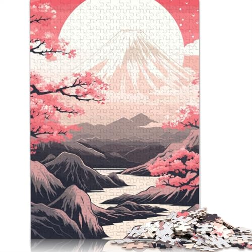 Japanese Sakura Fuji Mt Puzzle 1000 Teile Schwer Puzzle Spielzeug Pädagogisches Spiel Impossible Herausforderung Spielzeug Für Erwachsene Und Kinder in Bewährter 1000pcs (38x26cm) von QBIREX