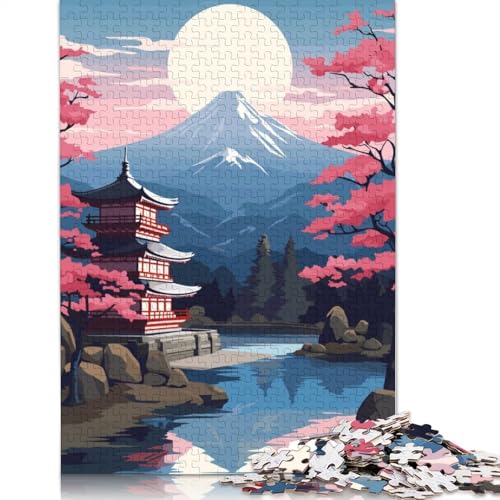 Japanese Temple Landscape Puzzle 1000-teilige Schwer Puzzle Spielzeug Lernspiel Impossible Herausforderungsspielzeug Für Erwachsene Und Kinder in Bewährter 1000pcs (38x26cm) von QBIREX