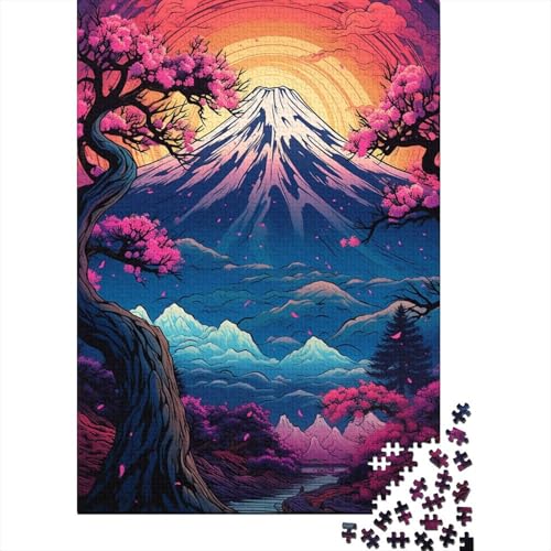 Japanische Bäume und Berge Inspiration3 Puzzle Lernspiele Familienaktivitäten Premium-Puzzle aus Karton 1000 Teile (38 x 26 cm) von QBIREX