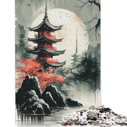 Japanischer Tempel, 8 Puzzles für Erwachsene, Lernspiele, Puzzle für Erwachsene und Kinder, 1500 Teile (85 x 57 cm) von QBIREX