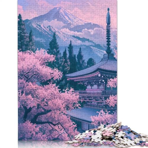 Japanisches Malpuzzle, Familienspaß, rechteckiges Papierpuzzle für Kinder und Erwachsene ab 12 Jahren, Geburtstagsgeschenk, 1000 Teile (26 x 38 cm) von QBIREX