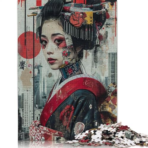 Japanisches Oiran I-Puzzle, Lernspiele, Familienaktivitäten, Premium-Karton-Puzzle für Frauen und Männer, 1000 Teile (75 x 50 cm) von QBIREX