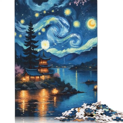 Japanisches Puzzle, Sternennacht, 100 % recycelter Karton, Premium-Puzzle für Erwachsene und Kinder, Halloween-Geschenke, 1000 Teile (26 x 38 cm) von QBIREX