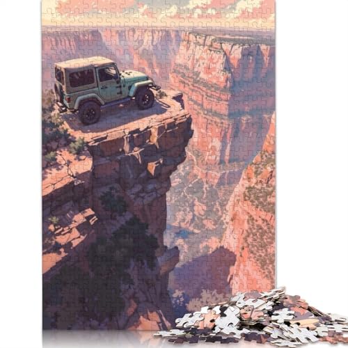 Jeep on Cliff Edge Puzzles 1000 Teile Schwer Puzzle Spielzeug Pädagogisches Spiel Impossible Herausforderung Spielzeug Für Erwachsene Und Kinder in Bewährter 1000pcs (38x26cm) von QBIREX