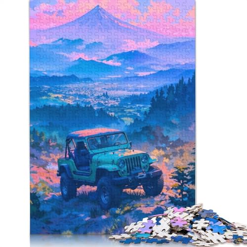 Jeep & Mountain Puzzle 1000 Teile Schwer Puzzle Spielzeug Lernspiel Impossible Herausforderungsspielzeug Für Erwachsene Kinder 1000pcs (75x50cm) von QBIREX