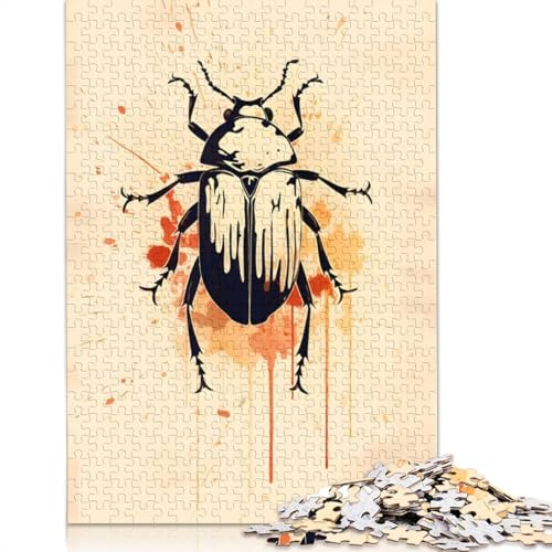 Käfer-Malpuzzle, Familienspaß, rechteckiges Papierpuzzle für Kinder und Erwachsene ab 12 Jahren, Geburtstagsgeschenk, 1000 Teile (26 x 38 cm) von QBIREX