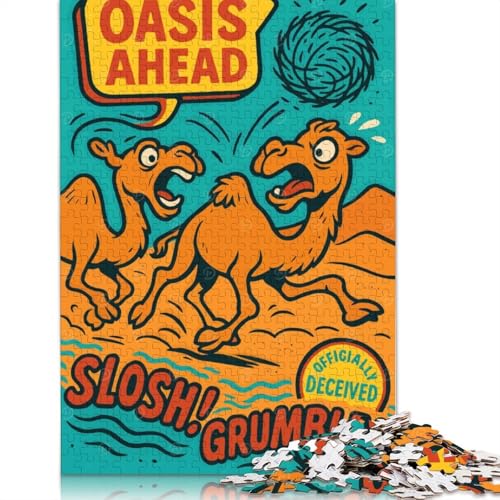 Kamele, Wüstenoase, Puzzle für Teenager, 1000 Teile, Puzzle, Denksportaufgaben für Erwachsene, 1000 Teile (75 x 50 cm) von QBIREX