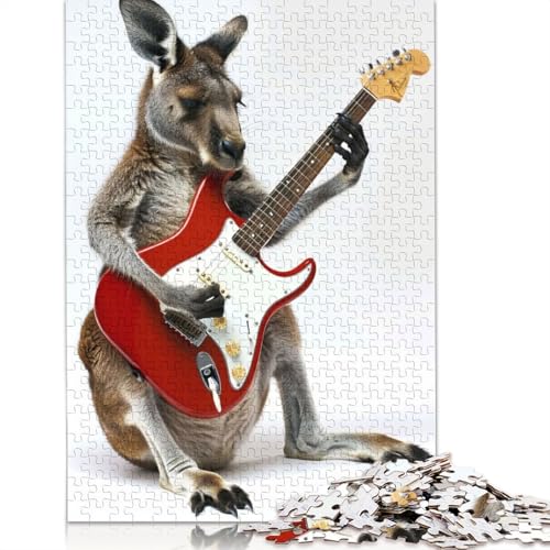 Kangaroo Guitar Puzzle 1000-teilige Schwer Puzzle Spielzeug Lernspiel Impossible Herausforderung Spielzeug Für Erwachsene Und Kinder Ab 12 Jahren 1000pcs (75x50cm) von QBIREX