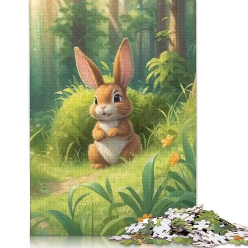 Kaninchen-Puzzle, lustiges Premium-Puzzle aus Karton für Jungen oder Mädchen, 1000 Teile (26 x 38 cm) von QBIREX