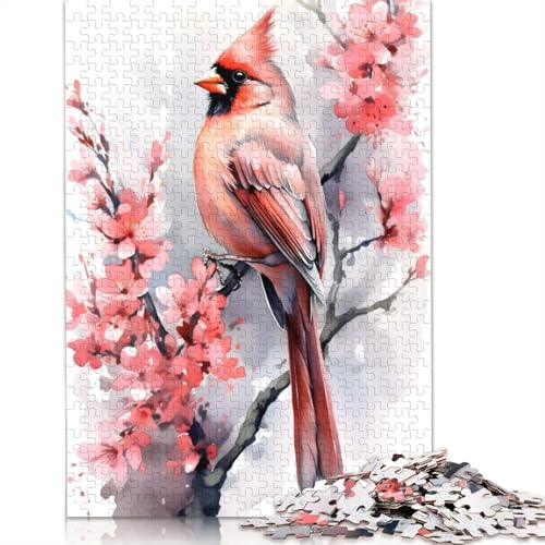 Kardinal-Kirschblüten-Puzzle für Erwachsene, Spielzeug, Lernspiel, schwierige Puzzles für Kinder ab 12 Jahren, 1000 Teile (75 x 50 cm) von QBIREX
