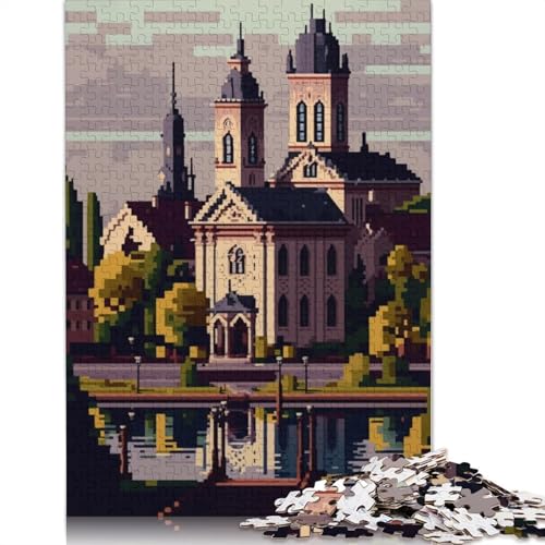 Karlstad Pixel Art Puzzle, schwierige Herausforderung, 100% recycelter Karton, Puzzle für Frauen und Männer, Muttertagsgeschenke, 1000 Teile (26 x 38 cm) von QBIREX