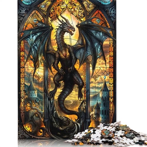 Kathedralenfenster-Szenen-Puzzle für Erwachsene, Lernspiel, Puzzle-Geschenke für Kinder ab 12 Jahren, 520 Teile (52 x 38 cm) von QBIREX