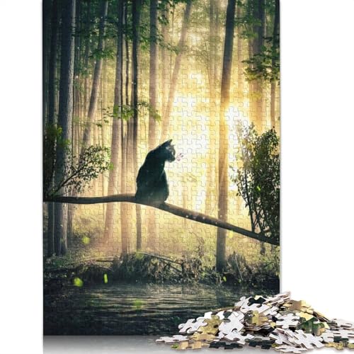 Katze, Sonne und Wald, 1000-teiliges Puzzle, Denksportaufgaben für Erwachsene, Puzzle für Erwachsene und Kinder, 1000 Teile (75 x 50 cm) von QBIREX