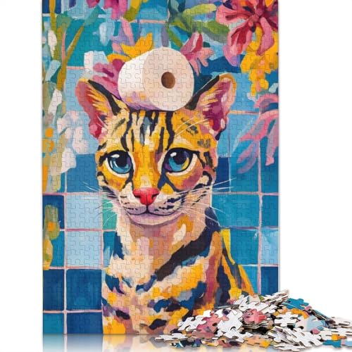Katze mit Toilettenpapier-Puzzle, 100% recycelter Karton, Premium-Karton-Puzzle für Erwachsene und Kinder, 1000 Teile (38 x 26 cm) von QBIREX