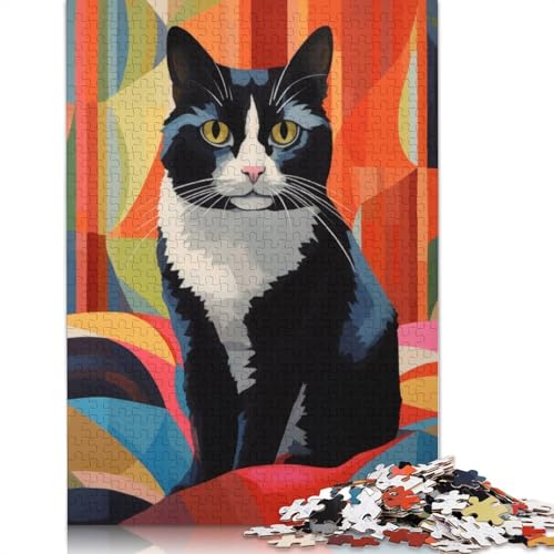 Katzen-Abstrakt, 520 Puzzles für Erwachsene, Spielzeug, Lernspiel, Herren-Puzzles für Erwachsene, für Erwachsene, Teenager, 520 Teile (52 x 38 cm) von QBIREX