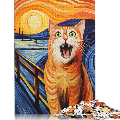 Katzen-Malpuzzle für Erwachsene, Lernspiel, Puzzle-Geschenke für Kinder ab 12 Jahren, 1000 Teile (75 x 50 cm) von QBIREX