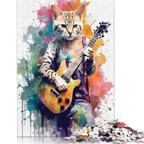 Katzen-Mensch-Malpuzzle für Erwachsene, Lernspiel, Puzzle, Geschenke für Kinder ab 12 Jahren, 1000 Teile (75 x 50 cm) von QBIREX