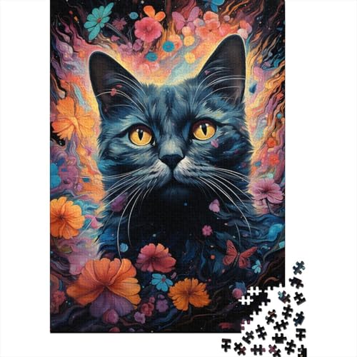 Katzen-Puzzle-Spielzeug, Lernspiel, Premium-Puzzle aus Karton für Erwachsene und Kinder, 1000 Teile (75 x 50 cm) von QBIREX