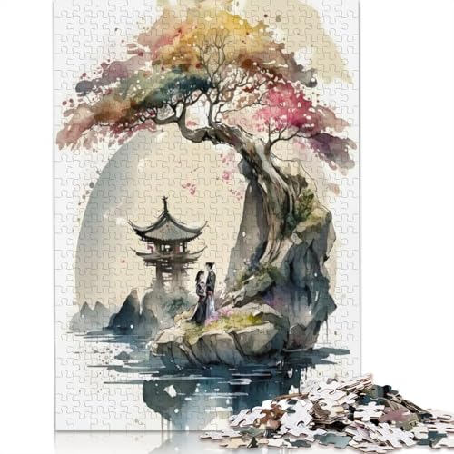 Kirschblüten-Puzzle, 25 farbenfrohe, Coole Puzzles für Kinder ab 12 Jahren, 520 Teile (52 x 38 cm) von QBIREX