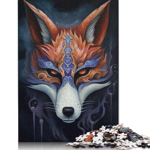 Kitsune-Fuchs-Masken-Charm-Puzzles für Erwachsene ab 18 Jahren. Upe Lernspiele, Puzzle für Erwachsene und Kinder, 520 Teile (52 x 38 cm) von QBIREX