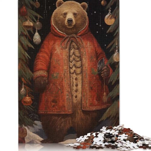 Klassisches Weihnachtsbär-Puzzle, umweltfreundliche Materialien, 100% recycelter Karton, Puzzle für Frauen und Männer, einzigartiges Geschenk, 1000 Teile (75 x 50 cm) von QBIREX