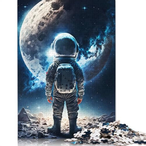 Kleiner Junge mit Astronaut, Puzzlespielzeug für Erwachsene, Lernspiel, Puzzlespiele für Erwachsene für Frauen und Männer, 520 Teile (52 x 38 cm) von QBIREX
