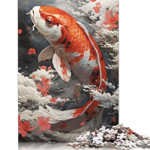 Koi Fish Puzzle 1000 Teile Schwer Puzzle Spielzeug Lernspiel Impossible Herausforderung Spielzeug Für Erwachsene Und Kinder in Bewährter 1000pcs (75x50cm) von QBIREX