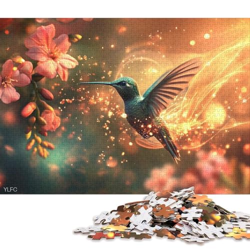 Kolibri-Puzzle, 100% recycelter Karton, Premium-Karton, Puzzle für Erwachsene und Kinder, 70 x 50 cm, 1000 Teile von QBIREX