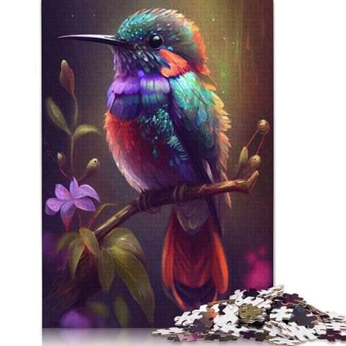 Kolibri-Tierpuzzles für Erwachsene, 1000 herausfordernde und knifflige ungewöhnliche Puzzles für Kinder ab 12 Jahren, 1000 Teile (75 x 50 cm) von QBIREX