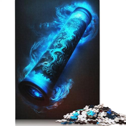Kraftvolles Magic Scroll Puzzle, schwierige Herausforderung, 100 Prozent recycelter Karton, Puzzle für Erwachsene ab 12 Jahren, 1000 Teile (75 x 50 cm) von QBIREX