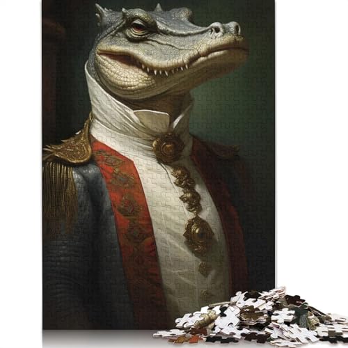 Krokodilkönig-Tierpuzzle, farbenfrohe, Coole Puzzles für Kinder ab 12 Jahren, 520 Teile (52 x 38 cm) von QBIREX