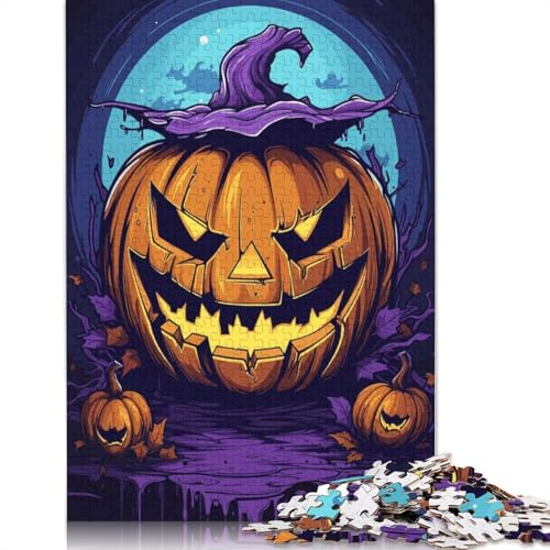 Kürbis-Halloween-Vibes-Puzzles für Erwachsene, 1000-teiliges Puzzle für Teenager ab 12 Jahren, 1000 Teile (75 x 50 cm) von QBIREX