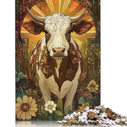Kuh-Fan-Art-Puzzles für Erwachsene, 1000 Teile, Puzzles für Erwachsene und Teenager ab 12 Jahren, 1000 Teile (38 x 26 cm) von QBIREX