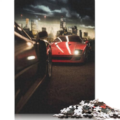 Kunst-Sportwagen-Puzzle, 100% recycelter Karton, 100% recycelter Karton, Puzzle für Jungen oder Mädchen, Geschenk, 1000 Teile (38 x 26 cm) von QBIREX