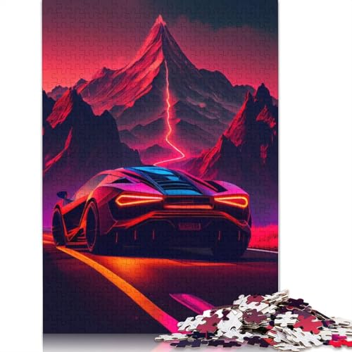 Kunst-Sportwagen-Puzzle, 100% recycelter Karton, 100% recycelter Karton, Puzzle für Jungen oder Mädchen, Geschenk, 1000 Teile (38 x 26 cm) von QBIREX