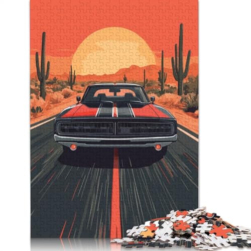 Kunst-Sportwagen-Puzzle, 100% recycelter Karton, 100% recycelter Karton, Puzzle für Jungen oder Mädchen, Geschenk, 1000 Teile (75 x 50 cm) von QBIREX