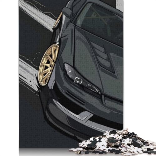 Kunst-Sportwagen-Puzzle, 100% recyceltes Kartonpapier, rechteckiges Puzzle für Erwachsene und Kinder, Geschenk, 1000 Teile (38 x 26 cm) von QBIREX