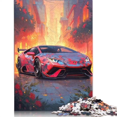 Kunst-Sportwagen-Puzzle, DIY-Spiel, rechteckiges Papierpuzzle für Jungen oder Mädchen, Geburtstagsgeschenk, 1000 Teile (75 x 50 cm) von QBIREX