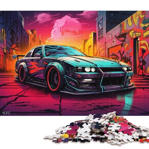 Kunst-Sportwagen-Puzzle, Entspannungs-Herausforderung, Spielzeug, Papier, rechteckig, Puzzle für Jungen oder Mädchen, Vatertagsgeschenke, 70 x 50 cm/1000 Teile von QBIREX